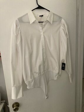 Express White Button-Down Shirt